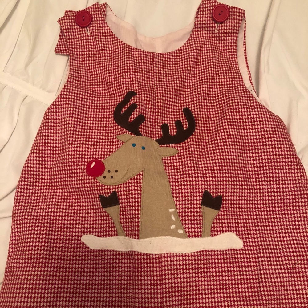 Holiday red gingham jumper, size 5